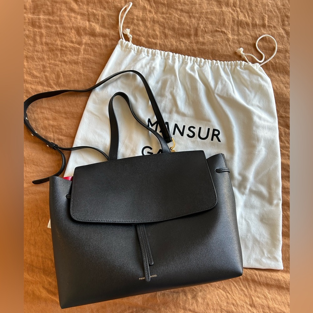 Mansur Gavriel Saffiano Lady Bag black/red